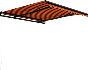 Narancssárga és barna kézzel kihúzható napellenző 350 x 250 cm