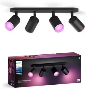Philips Hue FUGATO 4xGU10 LED RGBW dimm. spotlámpa, 4,2W, 230V, fekete