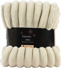 Krémszínű csíkos ágytakaró 130x170cm