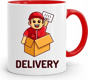 Piros Bögre Futárnak Futár Delivery Ajándék fényképes nyomtatással