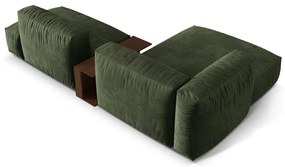 Zöld bársony moduláris sarokkanapé (bal oldali-heverő résszel) Martina – Micadoni