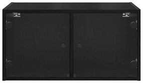 Fali Szekrények 2 pcs Fekete tölgy 68 x 37 x 35 cm Faanyag