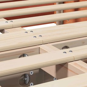 Ágykeret tárolóval Viaszbarna 120 x 190 cm faszínű