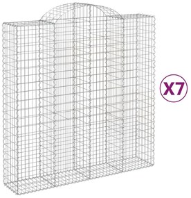 7 db íves horganyzott vas gabion kosár 200x50x200/220 cm