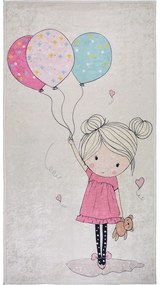 Rózsaszín-elefántcsont színű mosható gyerek szőnyeg 80x120 cm Girl & Baloons – Vitaus
