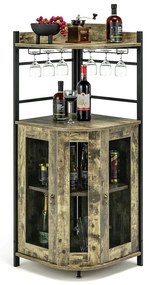 Sarok bárszekrény pohártartóval