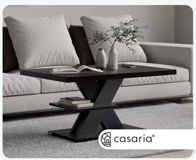 Casaria® Detroit dohányzóasztal 90x60x45cm - fekete