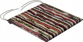 Károly székpárna 40x40 piros-zöld csíkos, krémszínű alapon