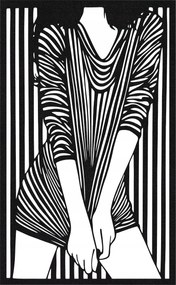 Áttört Kép Fali Dekoráció Nő Velúr