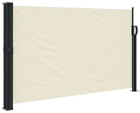 krémszínű behúzható oldalsó napellenző 120 x 500 cm