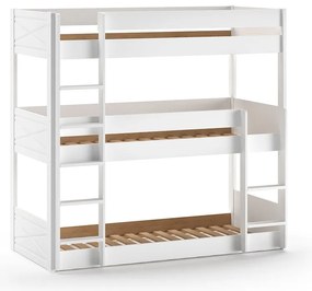 Fehér emeletes borovi fenyő gyerekágy 90x200 cm Scott – Vipack