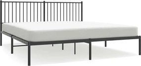 vidaXL fekete fém ágykeret fejtámlával 183 x 213 cm