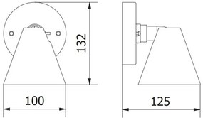 Lámpa Kerti lámpatest  LUSTINO-D, GU10, max.20W, IP44, AC220-240V, 50-60Hz, falra szerelhető, grafit