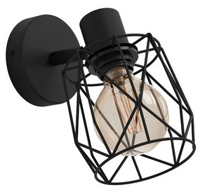 Eglo 390042 Tossino fali lámpa, állítható lámpafejjel, drótváz bura, fekete, E27 foglalattal, max. 1x40W, IP20