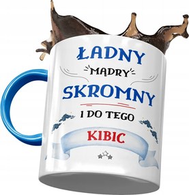 Kék Bögre Szurkolónak Szép Okos Szerény Nyomtatott Fotóval