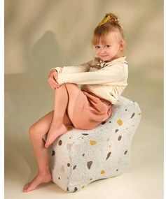 Fehér buklé-zsenília gyerek puff Terrazzo Cloud – Wigiwama