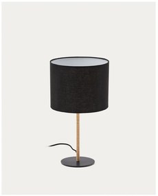 Fekete asztali lámpa textil búrával (magasság 45 cm) – Kave Home