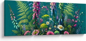 Kép - Mezei virágok (órával) (90x30 cm)