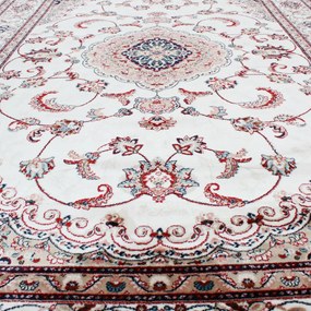 Gépi perzsa szőnyeg bézs Isfahan 200x300 klasszikus nappali szőnyeg