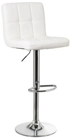 Fehér bőr utánzat állítható magasságú bárszék szett 2 db-os (ülésmagasság 93 cm) – Casa Selección