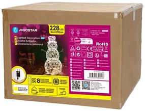 Aigostar-LED Kültéri karácsonyi dekoráció LED/3,6W/31/230V 2700K 90cm IP44 hóember