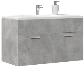 Betonszürke szerelt fa fürdőszobai mosdószekrény 90x38,5x46 cm