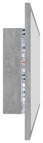 betonszürke akril LED-es fürdőszobatükör 100x8,5x37 cm