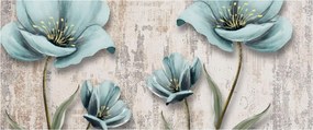 Kép - Virágok a textúrán (120x50 cm)