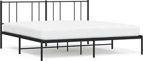 vidaXL fekete fém ágykeret fejtámlával 193 x 203 cm