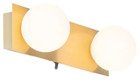 Fali lámpa arany 28 cm IP44 2-lámpás kapcsolóval - Cederic