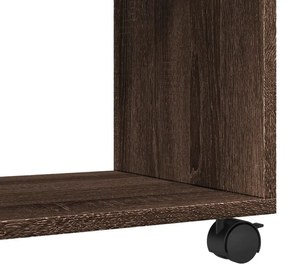 barna tölgy színű szerelt fa görgős szekrény 72 x 33 x 42,5 cm
