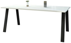 Asztal Tucson 143Fehér, 75x90x185cm, Laminált forgácslap, Fém