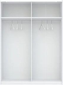 BERNO ruhásszekrény, 150 cm | Fehér + Kasmír