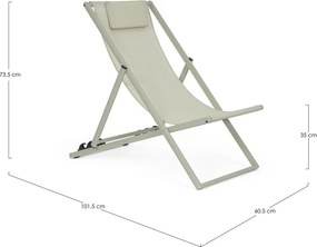 Szürkésbarna fém kerti napozóágy Taylor – Bizzotto