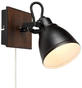 Markslöjd 108211 - Fali spotlámpa NATIVE 1xE14/18W/230V fekete/barna