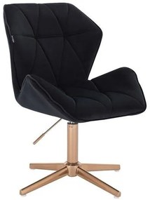 HR212CROSS Fekete modern velúr szék arany lábbal