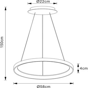 Lucide 46403/48/30 - LED Dimmelhető csillár zsinóron VIDAL LED/48W/230V fekete