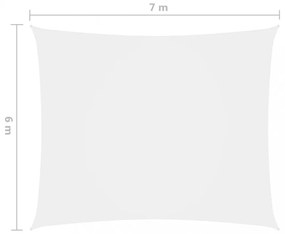 fehér téglalap alakú oxford-szövet napvitorla 6 x 7 m