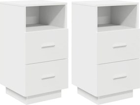 vidaXL 2 db fehér éjjeliszekrény 2 fiókkal 36x36x68 cm