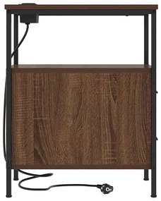 Éjjeli Szekrények 2 pcs barna tölgy 30 x 48 x 61 cm Faanyag