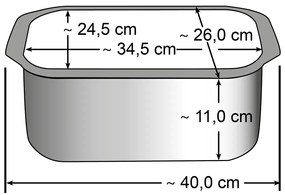 Elo 82840 Basic Sütőedény üvegfedővel és aromásfogantyúval Raffinesse 40 x 26 cm