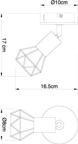 Globo 54802S-1H Spotlámpa fekete fém, barna fa betéttel. SZxM:100x165, AL:170, fényforrás nélkül 1xE14 40W 230V