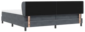 Boxspring Ágy Matraccal Sötétszürke 200x200 cm Velúr
