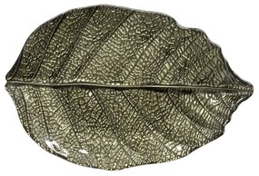 Nyírfalevél mélyzöld üveg tányér 32x21 cm díszdobozban Forest Dream