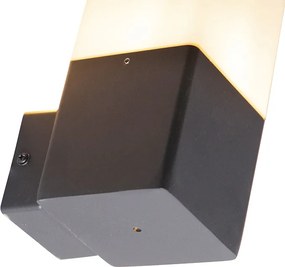 Kültéri fali lámpa fekete opálfehér árnyékolóval IP44 - Denmark