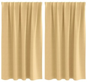 Függönyök függönyökkel 2 pcs Bézs 140x140cm Poliészter