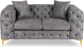 Sofa SORRENTO 2S Dwuosobowa Szara Welurowa