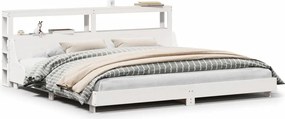 vidaXL fehér tömör fenyőfa ágy matrac nélkül 180 x 200 cm