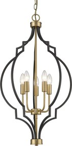 COSMOLIGHT P05186BK NASHVILLE Klasszikus Függesztett Lámpa Fekete, Arany E14 IP20