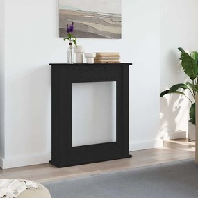 fekete tölgy színű szerelt fa kandallóburkolat 75x20x87,5 cm